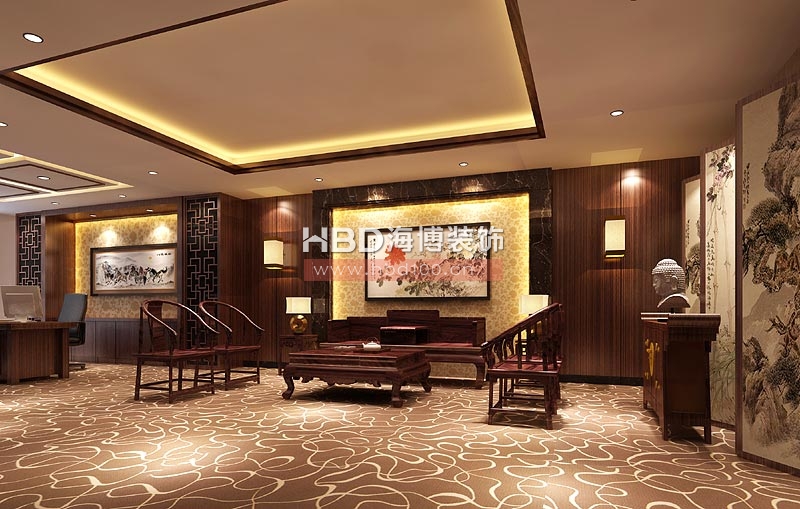 廣東隆鑫投資公司珠江新城寫(xiě)字樓裝修 總經(jīng)理室設(shè)計(jì)