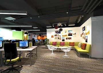 鉑良樂傳媒廣告公司辦公區(qū)設(shè)計