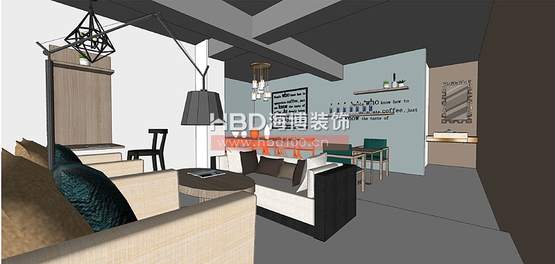 咖啡廳設(shè)計(jì)二樓雅座3