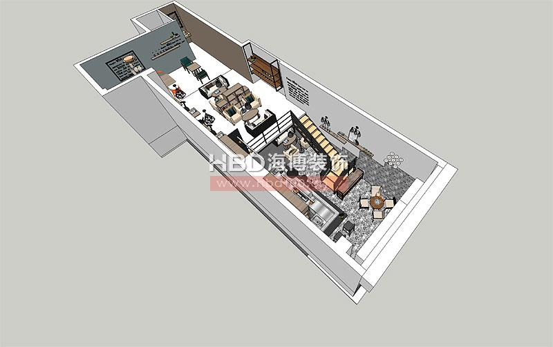 廣州咖啡廳設(shè)計(jì)鳥瞰圖